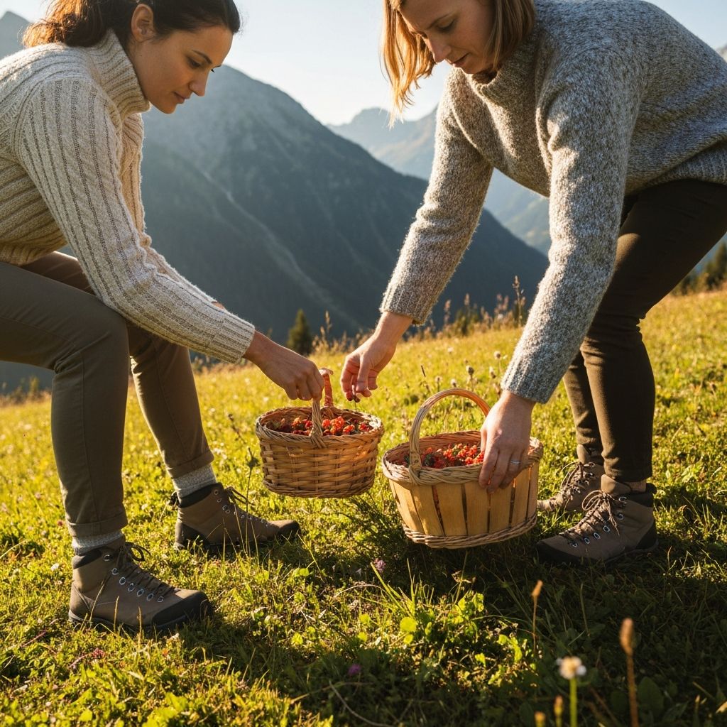 Sammeln von Alpenbeeren