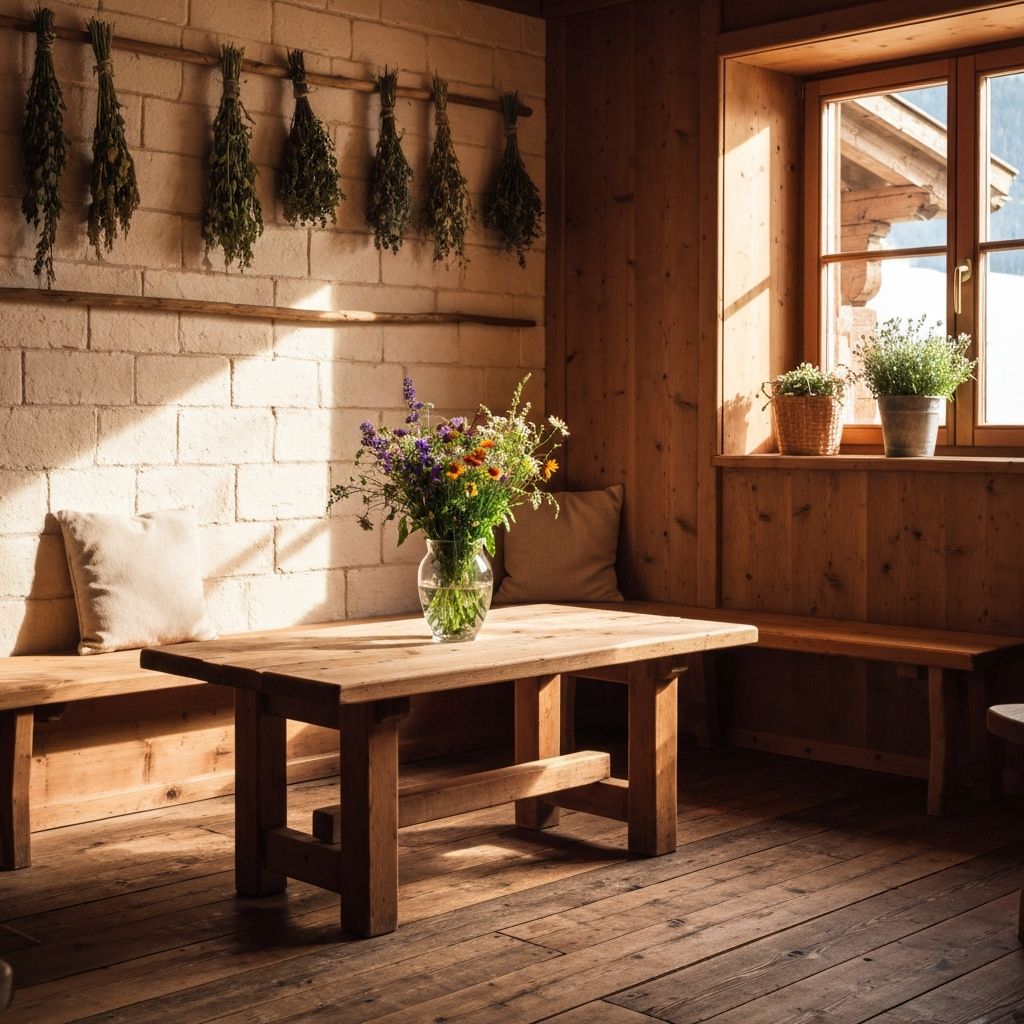 Natürliches alpines Interieur